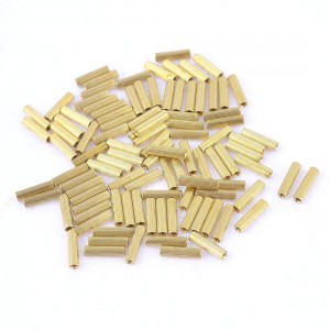 M2x10mm Cylinder Female Threaded Brass Standoff Spacer Pillars 100 Pcs
