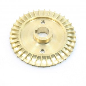Water Pump Part Dual Side 2.6" Diameter Gold Tone Brass Impeller