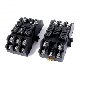 2PCS 34mm DIN Rail 11 Screw Terminal 38F-11A 300VAC40A Socket Base for HHC71B