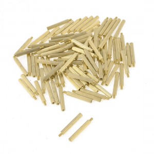 Hardware M2x20mmx23mm Cylinder Brass Stand Off Spacer Male to Female 100Pcs