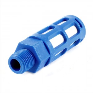 1/4" PT Male Threaded Pneumatic Exhaust Noise Blue Plastic Silencer Muffler