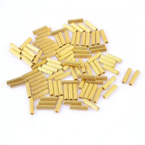 M2x12mm Cylinder Female Threaded Brass Standoff Spacer Pillars 100 Pcs