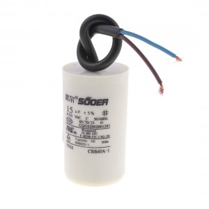 CBB60A-1 Washing Machine Polypropylene Film Motor Capacitor 15uF 450V AC
