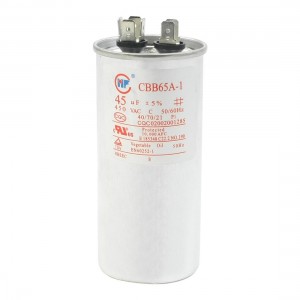 Cylindrical Nonpolar Anti Explosion Air Conditioner Capacitor 45uF Capacity 450V
