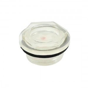 Black O Ring Clear Plastic Oil Liquid Level Sight Glass 26mm for Air Compressor