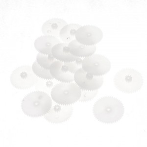 20 Pcs White Plastic Double Layers 25mm Dia Robot Model Gears