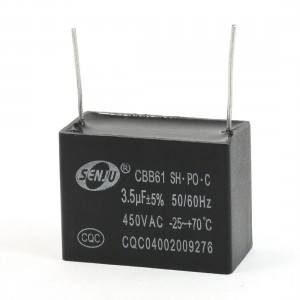 Fan CBB61 Nonpolar 2 Pins 3.5uF 450V AC Motor Capacitor