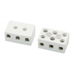 5A 2W8H Double Way 8 Hole High Frequency Porcelain Terminal Block 2 PCS