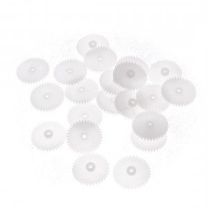 20 Pcs White Plastic 0.75" Diameter DIY Robot Model Wheel Gears