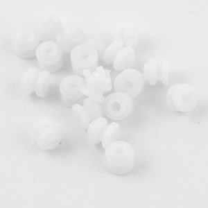 20 Pcs White Plastic 6mm Diameter 5mm Thickness Belt Pulley