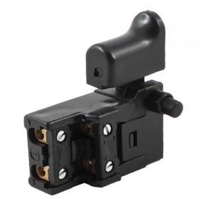 250V 6A 5E4 Locking DPST AC Trigger Switch Black for Electric Hammer