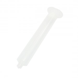 Clear White Plastic 50CC Helix Luer Lock Tip Dispenser Barrel