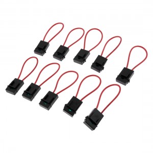 10PCS Automobile Motorcycle Sound Audio Inline Fuse Holder Black Red
