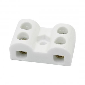 Dual Way 5 Hole White High Frequency Porcelain Ceramic Terminal Block 15A