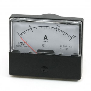 Rectangular Analog Panel Ampere Meter Amperemeter DH-670 AC 0-15A