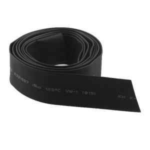 Ratio 2:1 Black Polyolefin 15mm Dia Heat Shrink Shrinkable Tube 2M