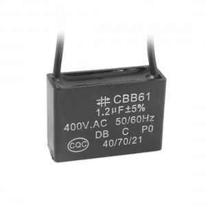 1.2uF Mini Rectangle AC Motor Running Capacitor Black