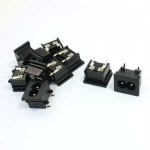 10Pcs Black Plastic PCB Board IEC320 Inlet C8 Power Adapter AC 250V 2.5A