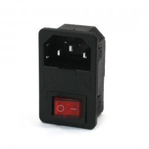 AC 10A 250V 3 Terminals IEC320 C14 Inlet Male Power Plug w Switch