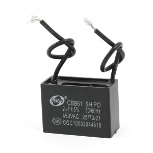 CBB61 AC 450V 2uF 5% Tolerance Fan Motor Running Non Polar Capacitor