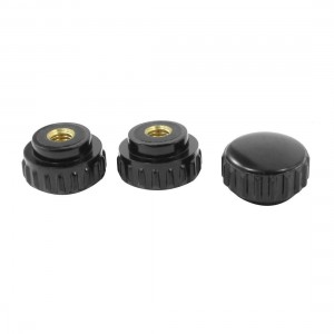 6mm Dia Female Thread 20mm Diameter Head Knurled Knobs 3 Pcs