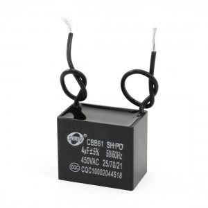 Black 4uF Capacity AC 450V Fan Motor Running Rectangle Capacitor CBB61