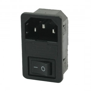 AC 10A 250V 3 Terminals IEC320 C14 Inlet Male Power Socket w Switch