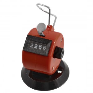 Golf Pitch 4 Digit Number Clicker Hand Held Tally Counter Black Red
