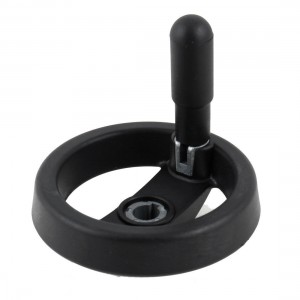 12mm x 95mm Milling Machine Hand Wheel Black w Revolving Handle for Lathe