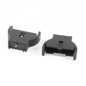 2 Pcs CR2032 Coin Cell Button Battery Socket Holder Vertical DIP 3 Pins Black