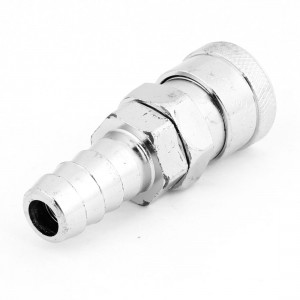 SH 40 Pneumatic Pipe Fitting Metal Air Tube Quick Coupling Silver Tone