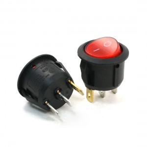 2 Pcs Red Indicator 3 Pin Solder Snap in Rocker Switch SPST