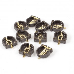 Gray Plastic CR1220 Cell Button Lithium Battery Socket Holder 10 Pieces