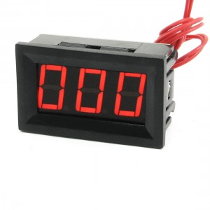 V27A LED 2Line 3-Digital Alternating Current Voltmeter Black AC60-500V