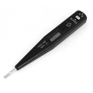 LCD Digital Display Black Slotted Screwdriver 12V-220V AC DC Voltage Tester
