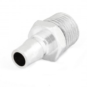 Pneumatic Push in Male Thread Quick Coupler PM-40 Silver Tone