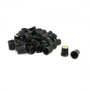 40 Pcs 6mm 15/64" Shaft Dia. Nonslip Potentiometer Knobs Yellow Black