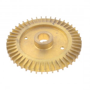 Water Pump Part Double Side 90mm Diameter Gold Tone Brass Impeller