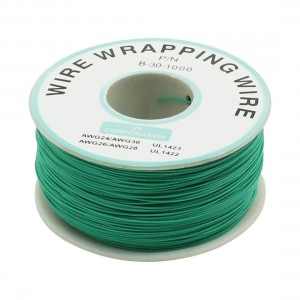 P/N B-30-1000 Insulated PVC Coated 30AWG Wire Wrapping Wires Reel 656Ft Green