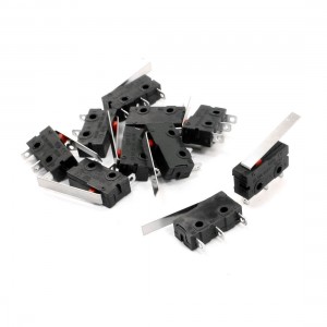 10 Pcs Micro Limit Switch Long Lever Arm SPDT Momentary Miniature Snap Action