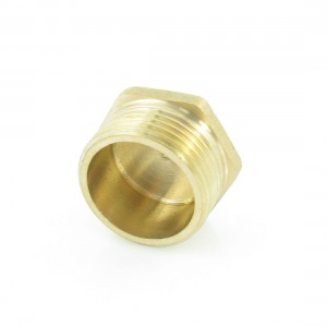 3/4" PT Threaded Diameter Brass Internal Hex Head Pipe Plug Gold Tone
