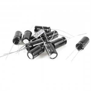 10 Pcs 1800uF 6.3V Radial Lead Electrolytic Capacitors Black 8x16mm