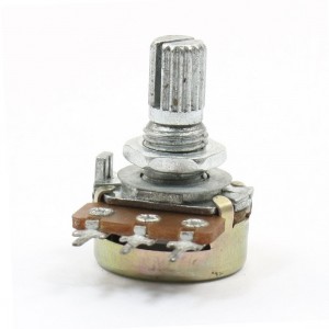 100K ohm 6mm Round Shaft Type B Single Turn Taper Rotary Potentiometer