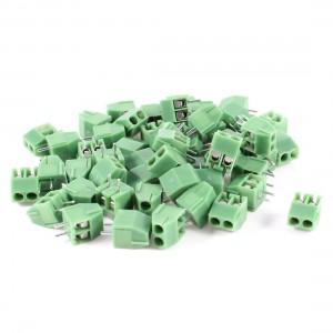 50 Pcs 300V 10A 2 Positions 3.5mm Pitch Pluggable Terminal Block Green