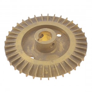 Water Pump Part Double Side 72mm Diameter Gold Tone Brass Impeller