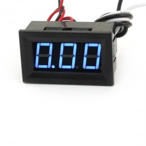 C27D 3-Digit Blue LED Display Panel Digital Ammeter DC 0-10A Black
