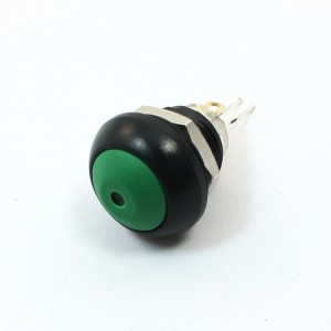 12mm DC 36V 2A Green LED Momentary Plastic Push Button Switch 1NO