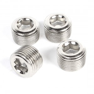 4 Pcs 3/8" PT Thread Metal Internal Hex Head Socket Pipe Plugs