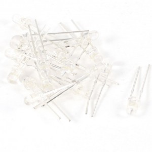 15 Pcs 2Pin DIP 3mm Straw Hat White Light LED Bulb Emitting Diodes