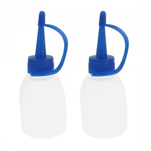 2 Pcs Blue Clear White Plastic 30ml Capacity Alcohol Squeeze Bottle